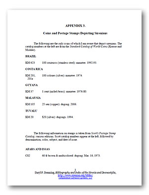 APPENDIX 3 - Coins and Postage Stamps Depicting Sirenians